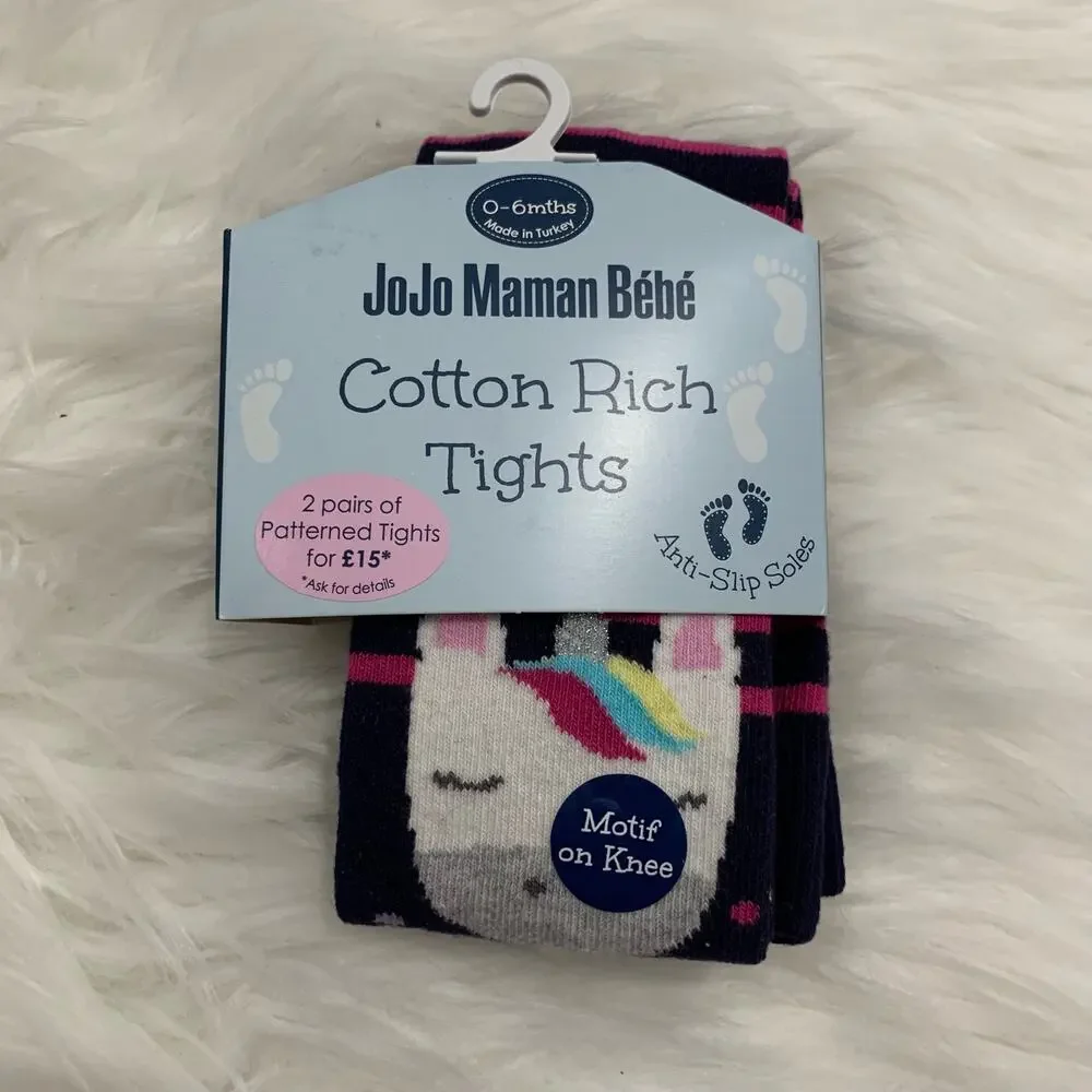 NWT Jojo Maman Bebe unicorn tights
